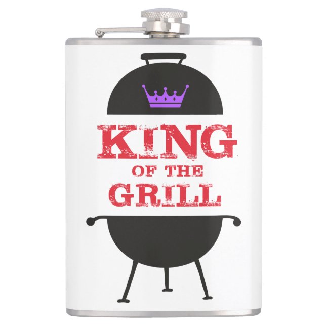Flasques Le Roi Du Grill, Noir Violet Couronne Rouge (Devant)