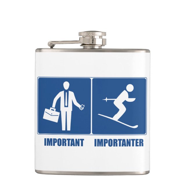 Flasques Le travail est important, skiant est Importanter (Devant)
