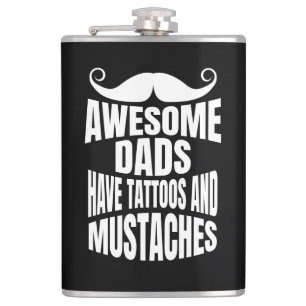 Flasques Les papas géniaux ont tatouages Black Flask 8oz