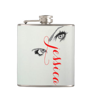 Flasques Les yeux chics de la femme Artsy personnalisés