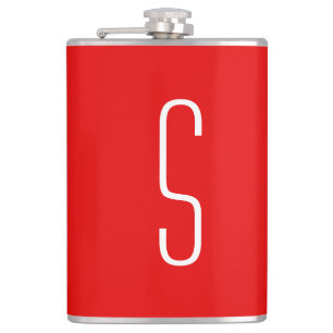 Flasques Lettre initiale Monogramme Rouge blanc moderne