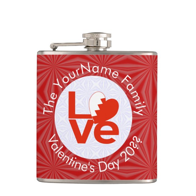 Flasques LETTRE ROUGE Drapeau de Bahreïn AMOUR Personnalisé (Devant)