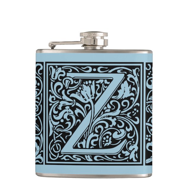 Flasques Lettre Z Monogramme médiéval Art Nouveau (Devant)