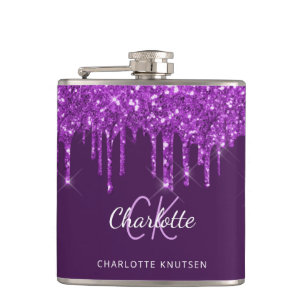 Flasques Lettres majuscules monogramme avec gouttes de pail