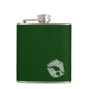 Flasques Lèvres shamrocks - Kiss Me Je suis Irish Flask
