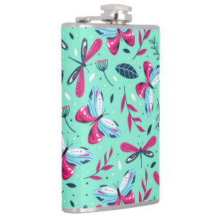 Flasques libellules et papillons