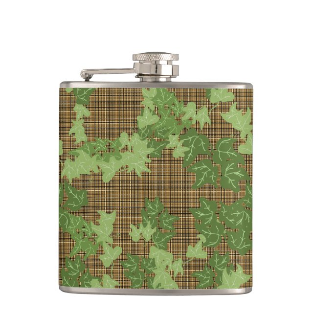 Flasques Lierre vert sur plaid doré noir (Devant)