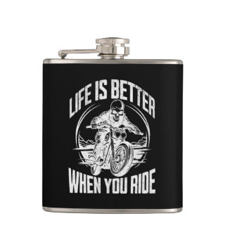 Flasques Life is Better When You Ride Motorcycle Skull