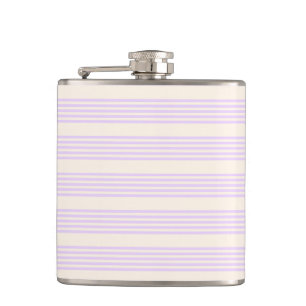 Flasques Lilac violet et beige cinq bandes motif