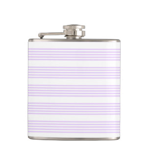 Flasques Lilac violet et blanc cinq bandes motif