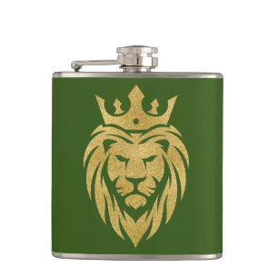 Flasques Lion Avec Couronne - Style Or 3