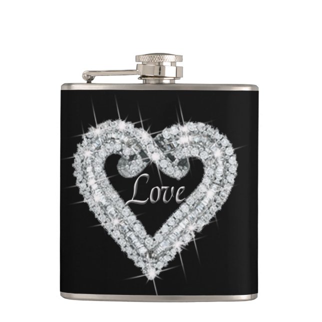 Flasques Love Diamond Heart Flask (Devant)