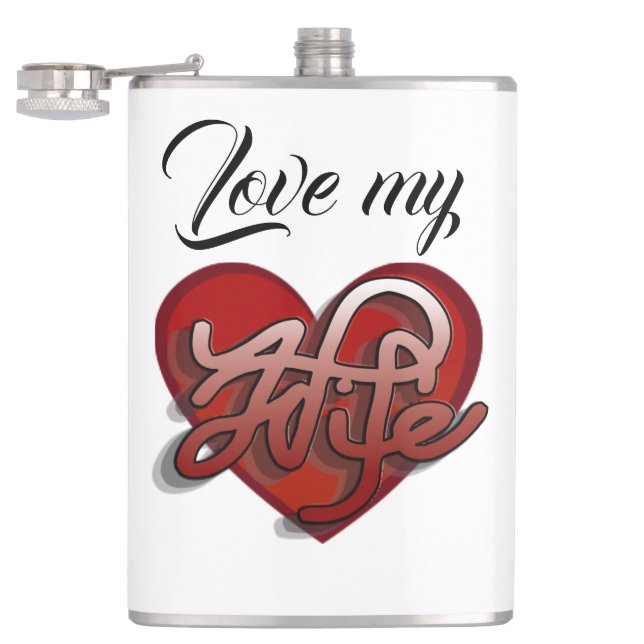 Flasques Love my Wife Coeur design (Ouvert)