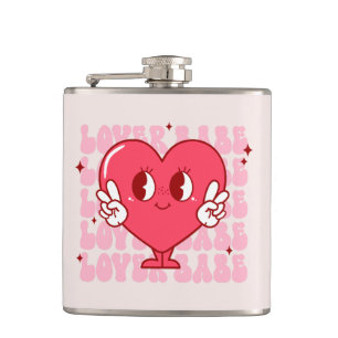 Flasques Lover Babe Coeur souriant mignon et texte répété