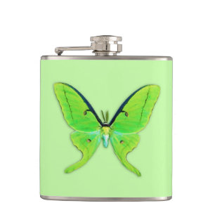 Flasques Luna moth sur un arrière - plan vert pâle