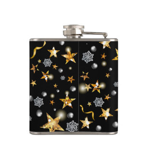 Flasques Luxe Gold & Black Star Metallic Fashion Noël