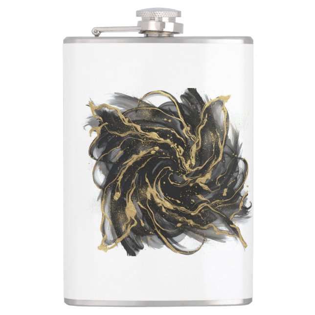 Flasques Luxury Gold and Black Abstract Marble  (Devant)