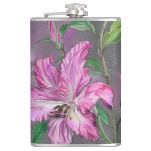 Flasques Lys Lily Pol Rose Paillettes Peinture