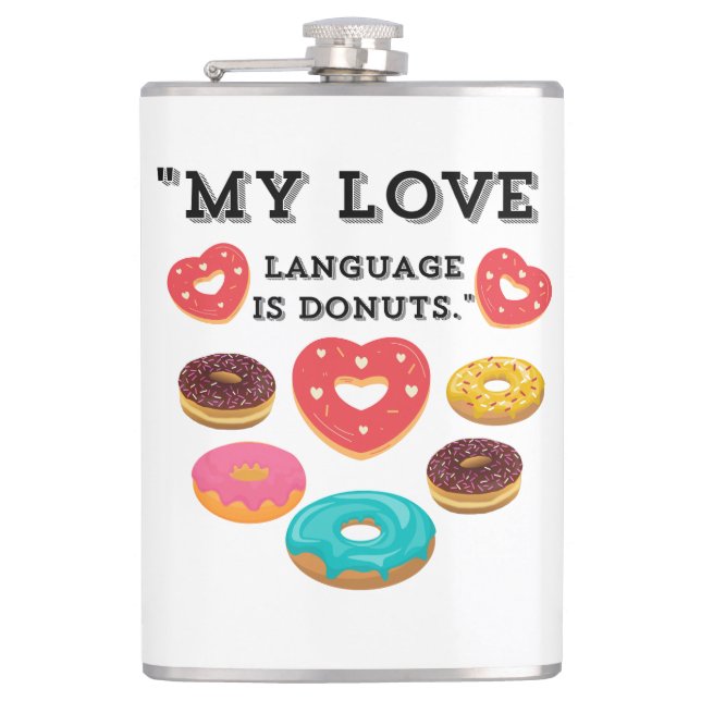 FLASQUES MA LANGUE D'AMOUR EST LES DONUTS (Devant)
