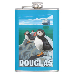 Flasques Macareux et bateau de croisière - Douglas, Alaska