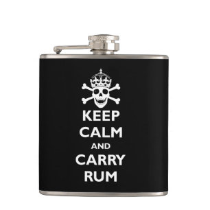 Flasques Maintenez calme et portez le rhum