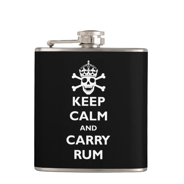 Flasques Maintenez calme et portez le rhum (Devant)