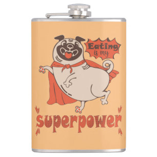 Flasques Manger est mon super-puissance rouge carlin style