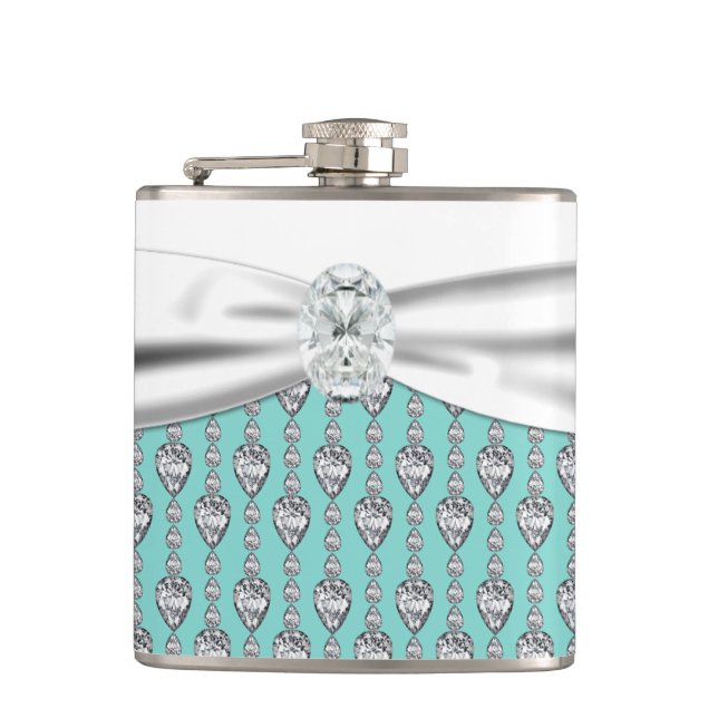 Flasques Mariage Bleu Canard (Devant)