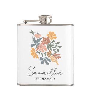 Flasques Mariage Bohème Fleur Personnalisée Demoiselle d'Ho