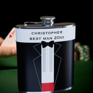 Flasques Mariage Bow Cravate Tuxedo Best Man Groomsmen Flas