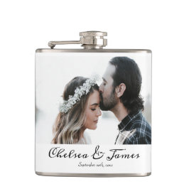 Flasques Mariage de nom photo minimal simple