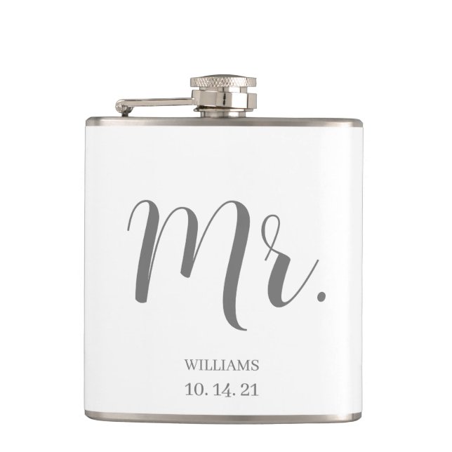 Flasques Mariage de script Groom personnalisé (Devant)