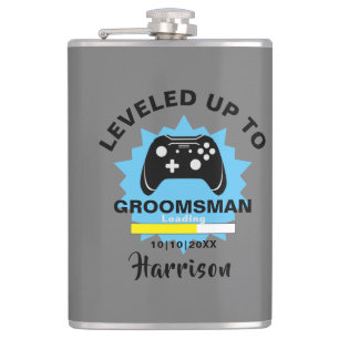 Flasques Mariage Groomsman Levelup Gamer Fun