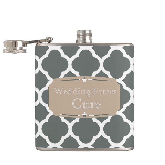 Flasques Mariage Jitters Cure Quatrefoil motif (Ouvert)