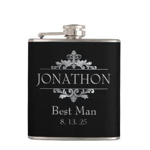 Flasques Mariage Monogramme Meilleur Homme Donné Groomsmen 