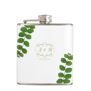 Flasques Mariage Vert Chic