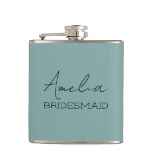 Flasques Mariée personnalisée Sea Green