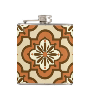 Flasques Marocain motif en carreaux - Rust et Tan