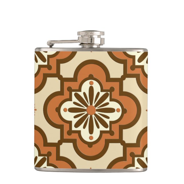 Flasques Marocain motif en carreaux - Rust et Tan (Devant)