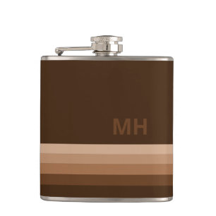 Flasques Marque Monogramme Vintage Brun