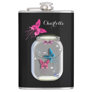 Flasques Mason Jar De Papillons Personnalisé