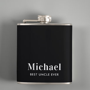 Flasques Meilleur Oncle jamais Monogramme noir
