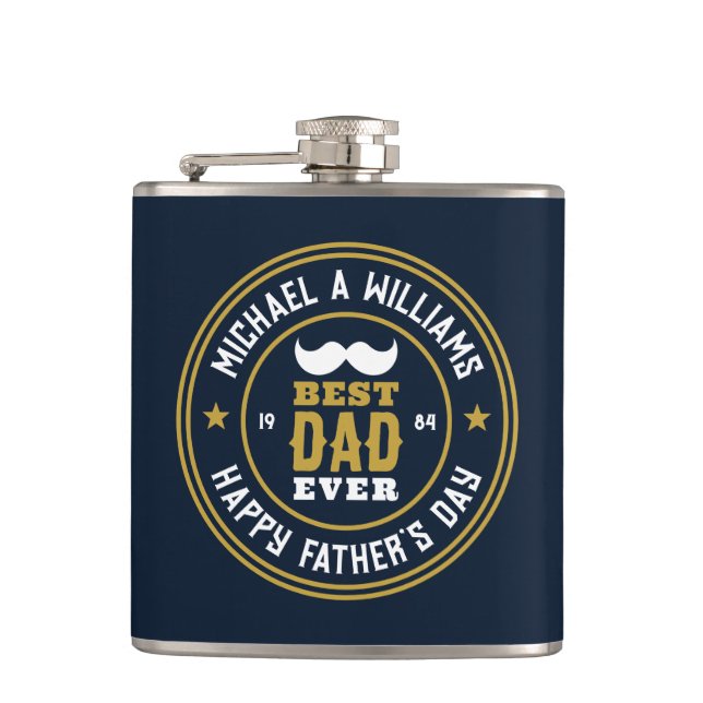 Flasques Meilleur papa Jamais Vintage Fête des pères de Bad (Devant)