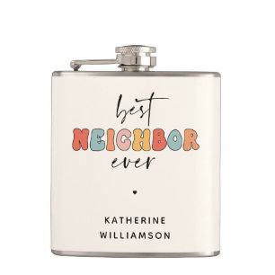 Flasques Meilleur Voisin Retro Personnalisé Jamais mignon