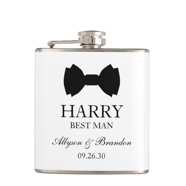 Flasques Meilleure Cravate Black Bow Homme (Devant)