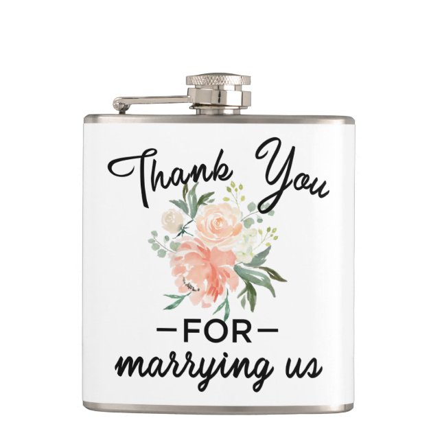 Flasques Merci officiel Mariage floral (Devant)