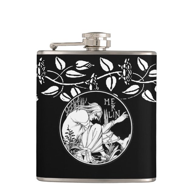 Flasques Merlin imaginaire Art Nouveau (Devant)