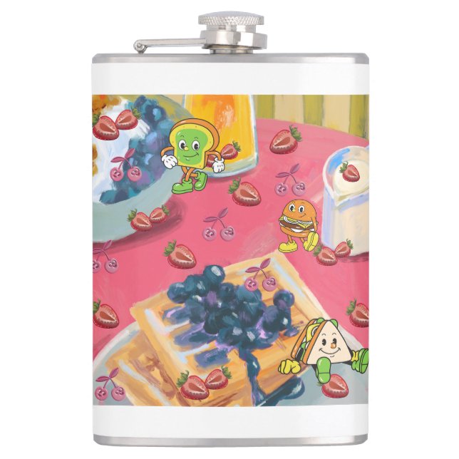 Flasques Mikitiez fraise yogert usaflag burger fruit (Devant)