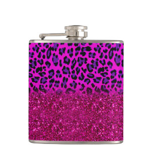 Flasques Mode moderne rose violet Parties scintillant Leopa