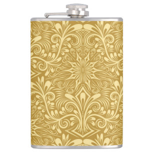 Flasques Modèle Floral Baroque Damas d'or